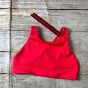 Left on Friday Hi Dive bikini top in the Sweet Chili Heat